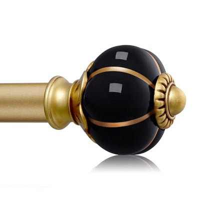 Ceramic Curtain Rods for Windows 18 to 55 Inch 1 Inch Adjustable - color: Gold Black, size: 18"-55"