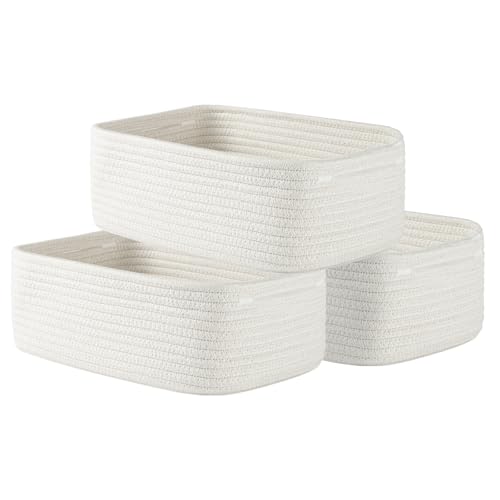 KALLAX Small Woven Storage Basket for Organizing, 12 x 8 x 4.5 inch, 3 Pack - color: Off White, size: 12"L x 8"W x 4.5"H