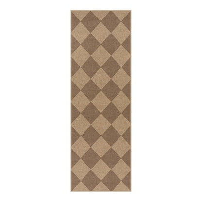 Lahome Checkered Easy Jute Outdoor Runner Rug, 2x6 Kitchen Rugs Washable - color: Nature/Checkerboard -2, size: 2' x 6' (Runner)