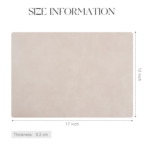 MOSAYT Vinyl Faux Leather Placemats, Set of 6, Beige - color: Beige