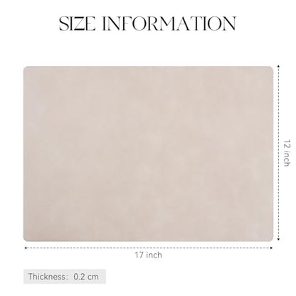 MOSAYT Vinyl Faux Leather Placemats, Set of 6, Beige - color: Beige
