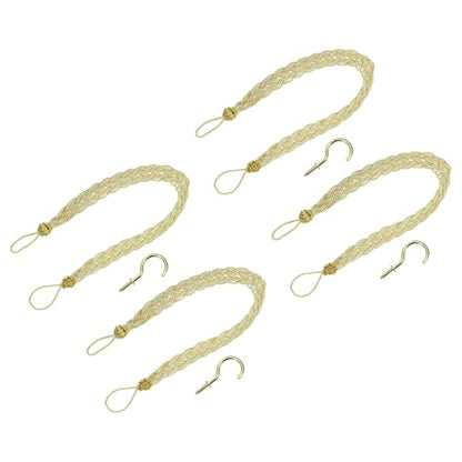 uxcell 4Pcs Curtain Tiebacks, 58cm/23 Braided Drapery Holdback Holder Decorative Rope Tie Back, Gold/Mixed Silver - color: Gold