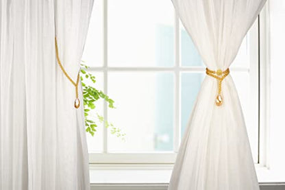 SUQ I OME Luxury Crystal Beaded Magnetic Curtain Tieback, Champagne - color: Champagne
