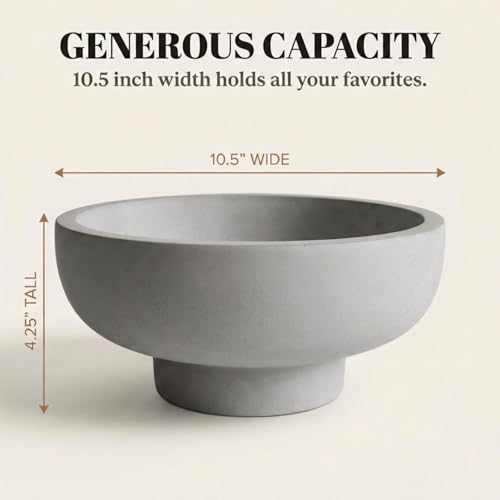 OAKOA Modern Fruit Bowl for Kitchen Counter - Key Bowl for Entryway Table - color: Gray