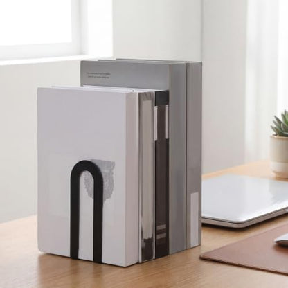 Chunful Metal Bookends, 2 Pcs, Black, Round - color: Black, size: Round