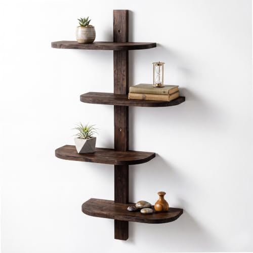 Pinkunn Floating Shelves for Wall Set of 4 Unit Mid Century Modern Decor