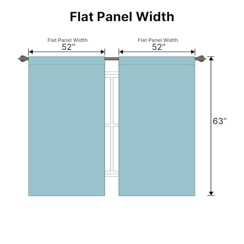 H.VERSAILTEX Blackout Curtains Thermal Insulated Window Treatment Panels Room Darkening Blackout Drapes for Living Room Back Tab/Rod Pocket Bedroom Draperies, 52 x 63 Inch, Solid Aqua, 2 Panels - color: Aqua, size: 52"W x 63"L (Pack of 2)