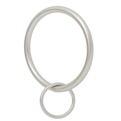 Ivilon Drapery Eyelet Curtain Rings - 2" Ring Loop for Hook Pins, Set of 14 - Satin Nickel - color: Satin Nickel, size: Set of 14 (2")