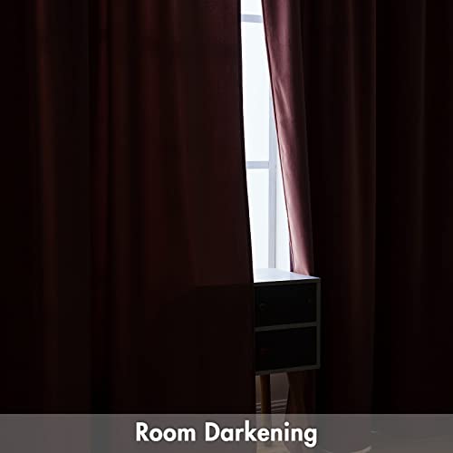 MIULEE Dusty Rose Pink Velvet Room Darkening Curtains for Bedroom W52 x L84 - color: Dusty Rose, size: 52"W x 84"L (Pack of 2)