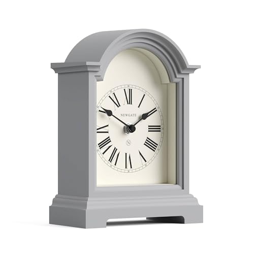 NEWGATE® Carriage Clock | Classic Arch top Mantel Clock | Clockwork Gray | Roman Numerals | Classic Vintage Style for Mantelpiece, Desk, Table top, Shelf or Bedside - color: Clockwork Grey
