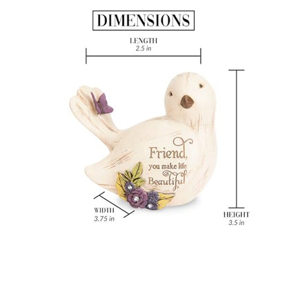 Pavilion Gift Company - Simple Spirits 41104 Decorative Bird Friend Make Life Beautiful Bird Figurine 3.5" - color: Blue
