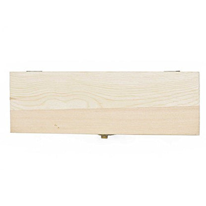 Plain Unfinished Wood Pencil Box, Unpainted Rectangle DIY Artist Tool and Brush Storage Box Case with Locking Clasp, Small - color: Natural