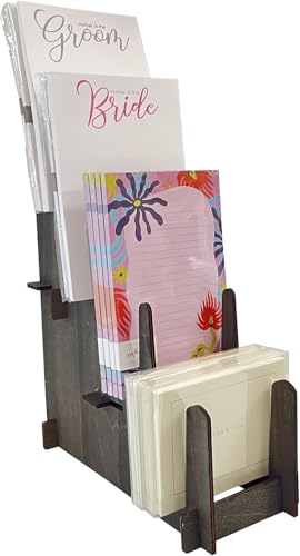 Wood Display Stand - Plates, Art Prints, Artwork, Pictures, Books, Stationery, Records, Magazines & More - Trade Shows, Farmers Markets & At Home Use - Sturdy & Stylish (Black, Small)… - color: Black, size: Small