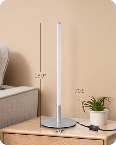 EDISHINE LED Table Lamp, Modern Desk Lamps for Living Room, Silver - color: Silver