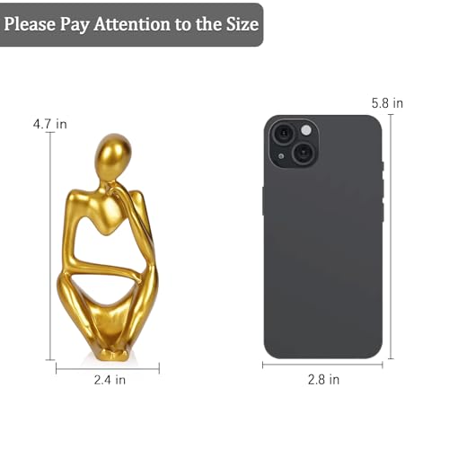 Sandstone Resin Thinker Statue Style Abstract Sculpture, Gold, Right - color: Small Gold, size: Right 1pc