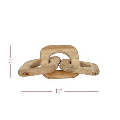 Foreside Home and Garden Linked Chain Accent Natural Wood by Foreside Home & Garden