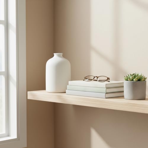 Carrot's Den White Ceramic Vase, Matte Textured Entryway Table Decor