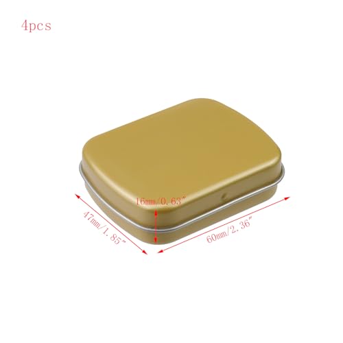 4pcs Mini Tin Can Metal Tin Box Containers, Dark Gold - color: Dark Gold