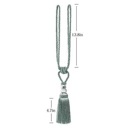 BEL AVENIR 2 Pack Curtain Tiebacks Hand-Woven Holdbacks Tassels Tiebacks - color: Blue, size: 2 Pack