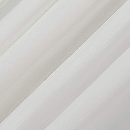 No. 918 Genevieve 2-Pack Linen Weave Sheer Semi-Sheer Rod Pocket Curtain Panel Pair, Cream, 50"W x 63"L (2 Panels) - color: Cream, size: 50"W x 63"L (Pack of 2)