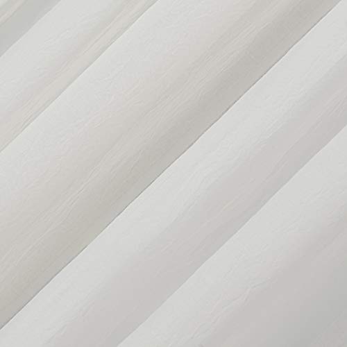 No. 918 Genevieve 2-pack 2-pack Linen Weave Sheer Semi-Sheer Grommet Curtain Panel Pair, 50" x 84", Cream - color: Cream, size: 50"W x 84"L (Pack of 2)