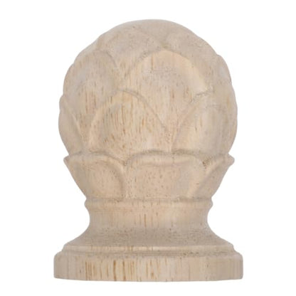 Happyyami Pineapple Curtain Rod Finial Wood European Style 2.36 in