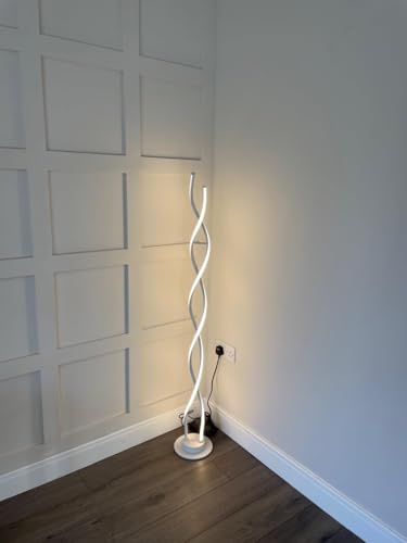 Modern Floor Lamps for Living Room White 3‑Color Remote Dimmable - color: White