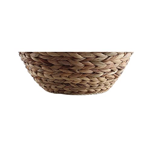 JONATHAN Y Alaro Table Lamp Woven Water Hyacinth Basket 24.5", Natural - color: Natural