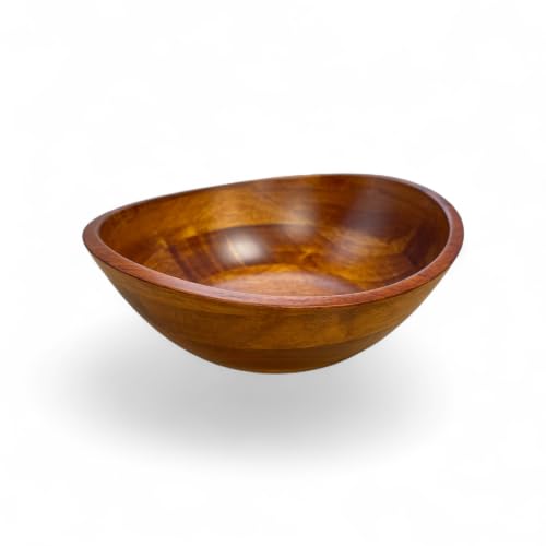 Lipper International Rubberwood Wavy Rim Bowl with Cherry Finish for Fruits, Salads, or Popcorn, Small, 7.5" x 7.25" x 3", 30.43 Fl. Oz., Single Bowl - size: Small