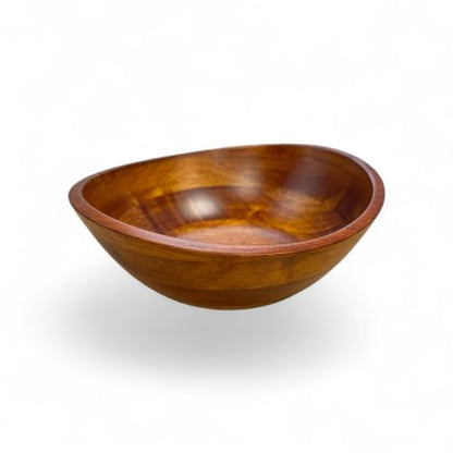Lipper International Rubberwood Wavy Rim Bowl with Cherry Finish for Fruits, Salads, or Popcorn, Small, 7.5" x 7.25" x 3", 30.43 Fl. Oz., Single Bowl - size: Small
