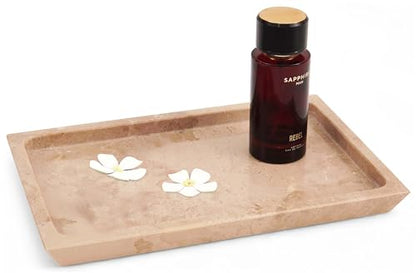 Rectangle Marble Tray for Vanity & Bathroom Counter, 12" Serving Tray - color: Verona