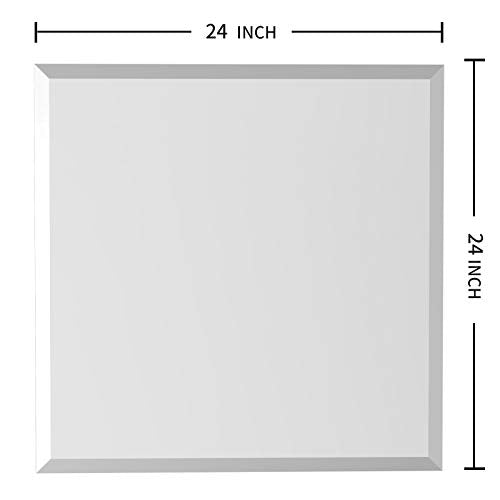 KOHROS 24x24 Frameless Square Bathroom Mirror - color: Rectangular, size: 24"L x 24"W