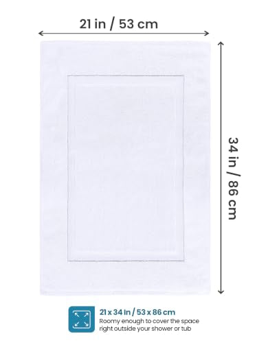 Utopia Towels Cotton Bath Mat, 21x34 in, 2 Pack, White - color: White, size: 2 Bath Mats