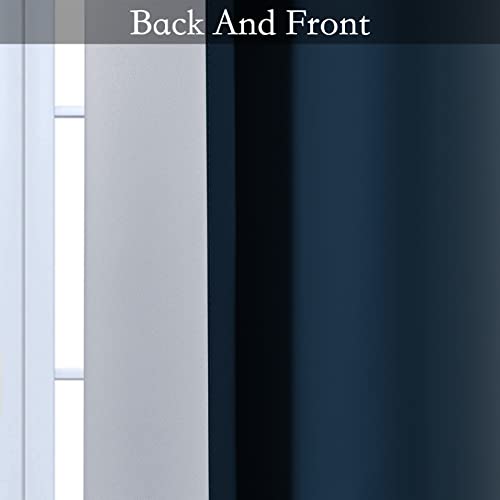 SimpleHome Ombre Navy Blue to Grey White Curtains for Living Room 42Wx63L - color: Navy Blue, size: 42"W x 63"L (Pack of 2)