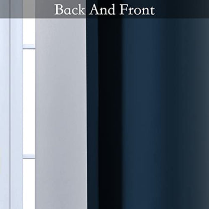 SimpleHome Ombre Navy Blue to Grey White Curtains for Living Room 42Wx63L - color: Navy Blue, size: 42"W x 63"L (Pack of 2)