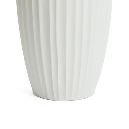 LuxenHome 20" Modern Abstract Sculpture White Ceramic Vase