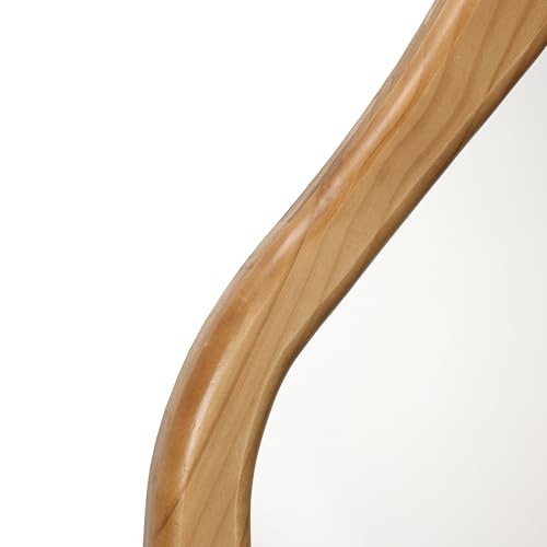 LuxenHome Asymmetrical Wall Mirror with Natural Pine Wood Frame - color: Irregular Asymmetrical