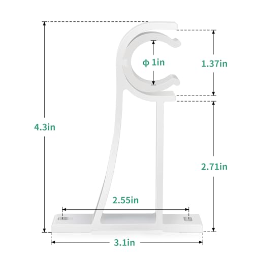 KOLAKO Curtain Rod Brackets Set of 4 White Heavy Duty Single Rod Holders Hooks for 1 Inch Drapery Rods - color: White, size: Set of 4