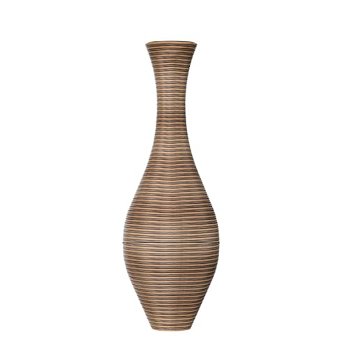 39" Tall Floor Vase, Artificial Rattan Elegant Decorative Vase for Home Decor, Ideal for Living Room or Office, Stylish Interior Accent with Unique Textured Design