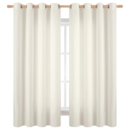 BGment Ivory Linen Curtains 63 Inch Length for Living Room - 2 Panels - color: Ivory, size: 52"W x 63"L (Pack of 2)
