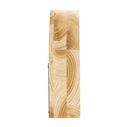 Deco 79 Wood Decorative Clock Round Abstract Mantel Clock, Tabletop Clock 8" x 2" x 8", Light Brown
