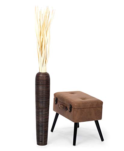 Leewadee Large Floor Vase 26 inches Mango Wood for Pampas Grass, Dried Flowers - size: 26 inches