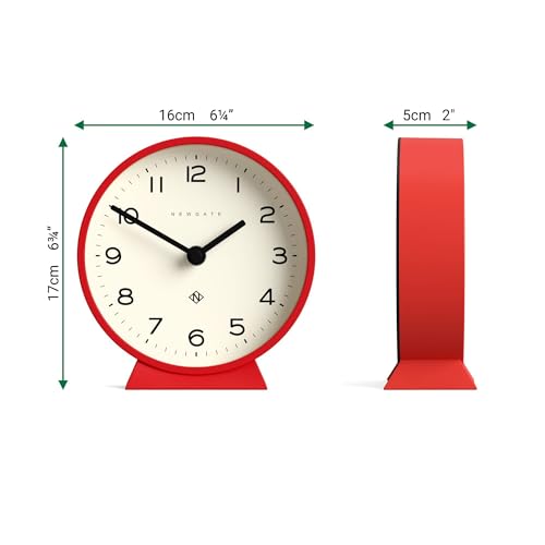 NEWGATE® M Mantel 에코 책상 시계 | 모던 라운드 디자인 | 레드 - color: 소방차 레드
