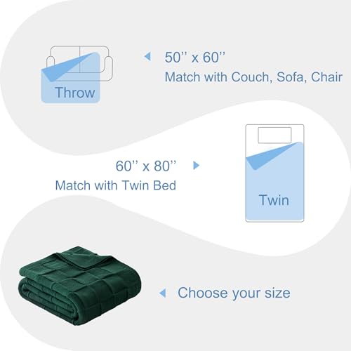 Whale Flotilla Checkered Knit Throw Blanket for Couch, Dark Green - color: Dark Green, size: 50x60 Inch