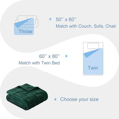 Whale Flotilla Checkered Knit Throw Blanket for Couch, Dark Green - color: Dark Green, size: 60x80 Inch