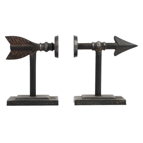 Creative Co-Op Decorative Cast Metal Arrow Bookends, Bronze Finish - color: Bronze