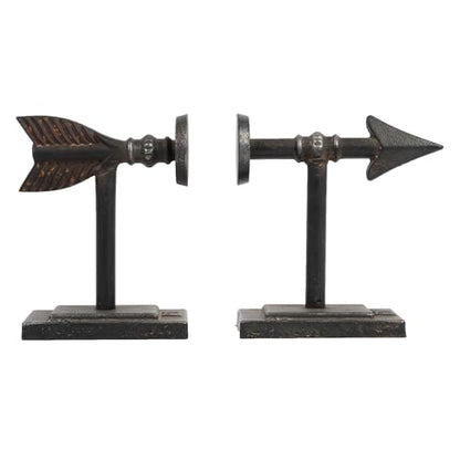 Creative Co-Op Decorative Cast Metal Arrow Bookends, Bronze Finish - color: Bronze