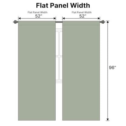 H.VERSAILTEX Blackout Curtains Thermal Insulated Window Treatment Panels Room Darkening Blackout Drapes for Living Room Back Tab/Rod Pocket Bedroom Draperies, 52 x 96 Inch, Light Sage,2 Panels - color: Light Sage, size: 52"W x 96"L (Pack of 2)