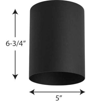Progress Lighting 5-Inch Cylinder Outdoor Flush Mount Ceiling Light, Black - color: Black