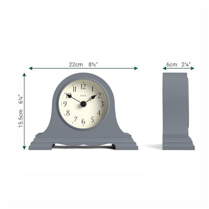JONES CLOCKS® Speakeasy Small Mantel Clock | Napoleon’s hat Design | Blue - color: French Navy